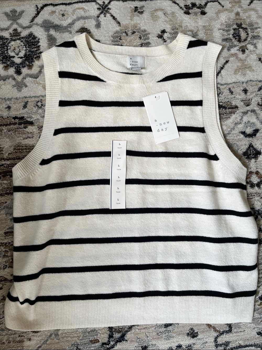 a new day Striped Sweater Tank